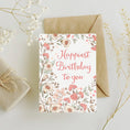 Load image into Gallery viewer, Vintage Floral Birthday Folded Printable Greeting
