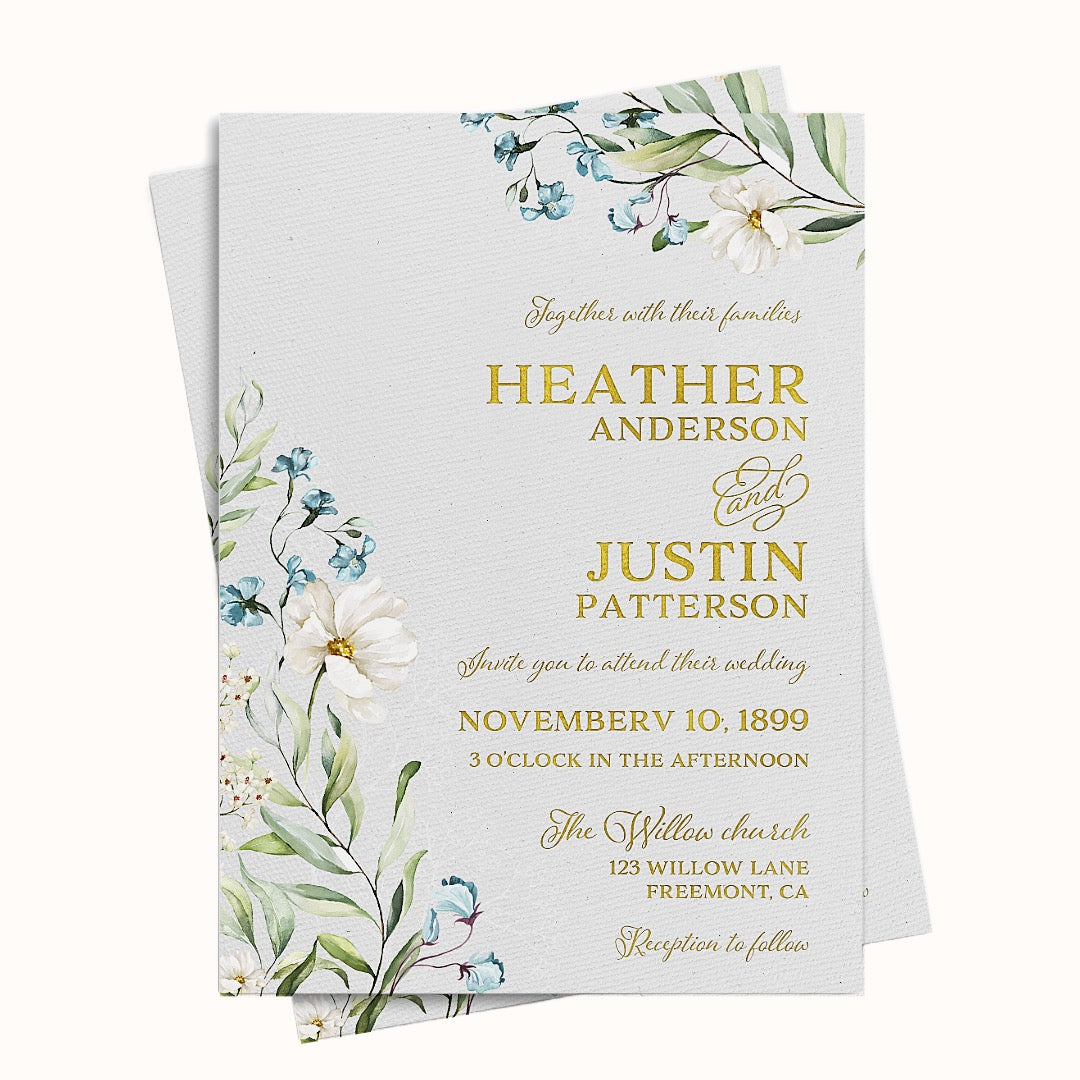 Watercolor Botanical Floral Invitation