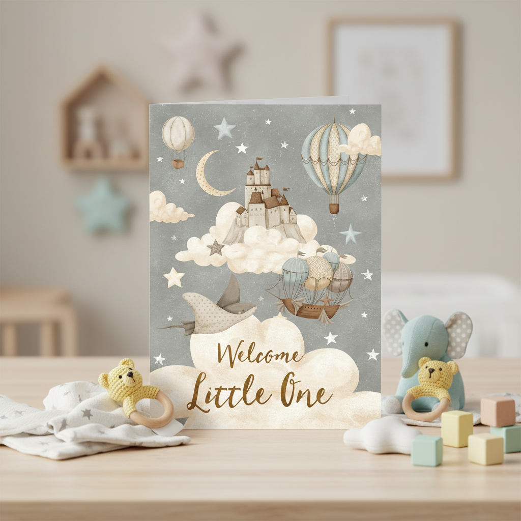 Welcome Little One Dreamland Greeting Card