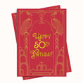 Load image into Gallery viewer, Vintage Art Deco 50th Birthday Greeting Printable
