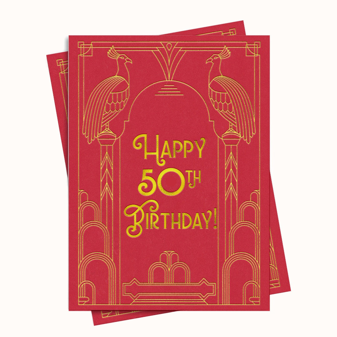 Vintage Art Deco 50th Birthday Greeting Printable