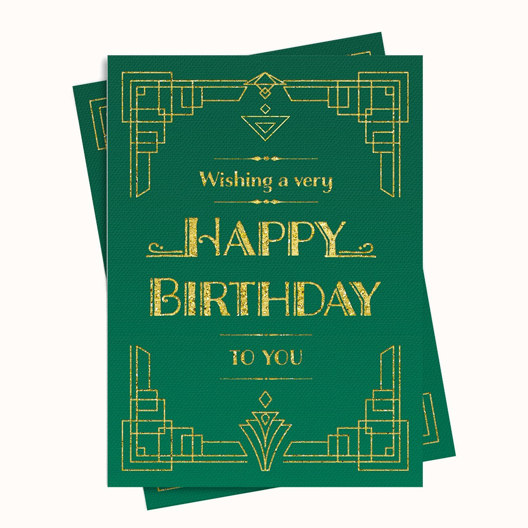 Vintage art deco style birthday greeting card printable