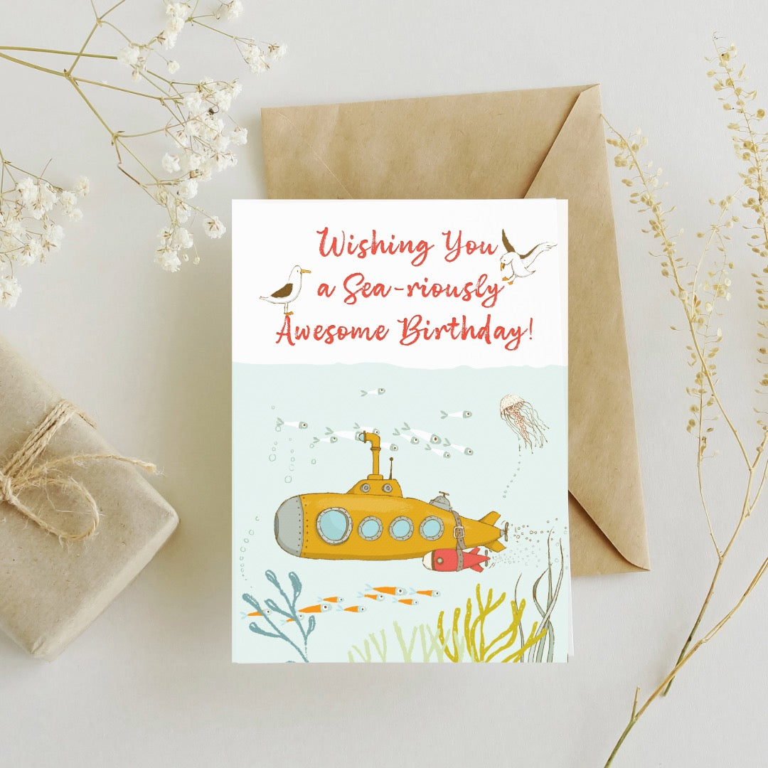 Sea-riously Awesome Birthday Greeting Printable