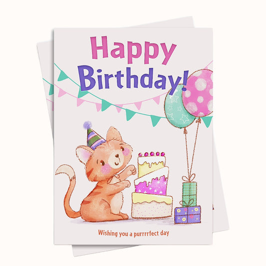 Cute Cat Birthday Greeting Printable Ecard