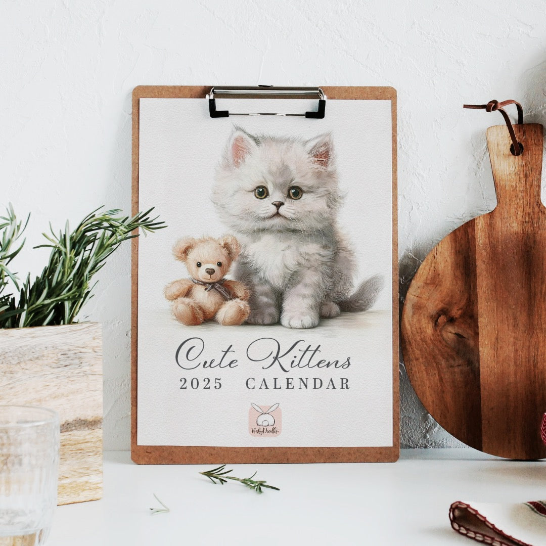 Cute Kittens Printable and Digital Calendar