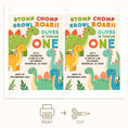Load image into Gallery viewer, dino birthday party invitation printable and evite
