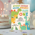 Load image into Gallery viewer, dino birthday party invitation printable and evite
