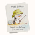 Load image into Gallery viewer, fishing birthday card printable 
