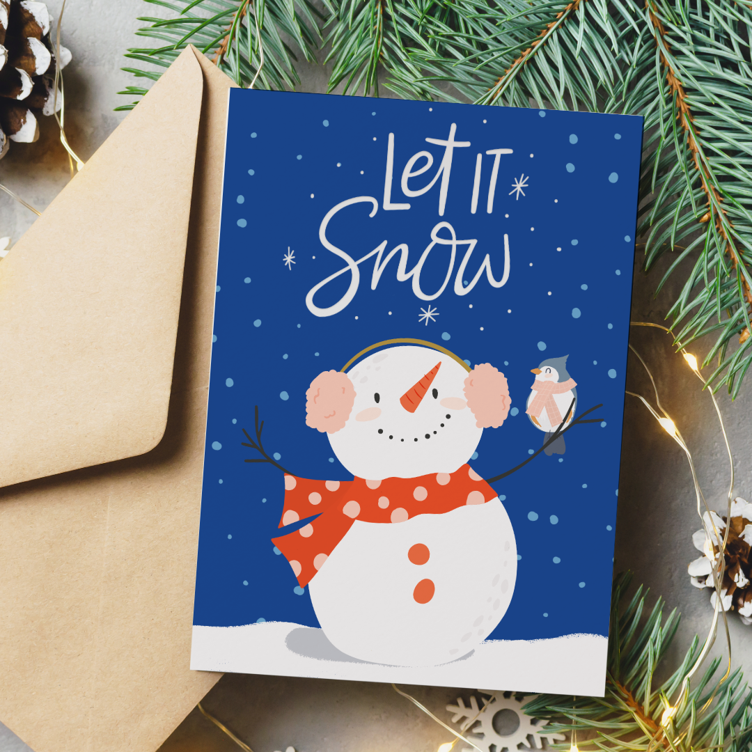 Let it snow Christmas Holiday Greeting Card