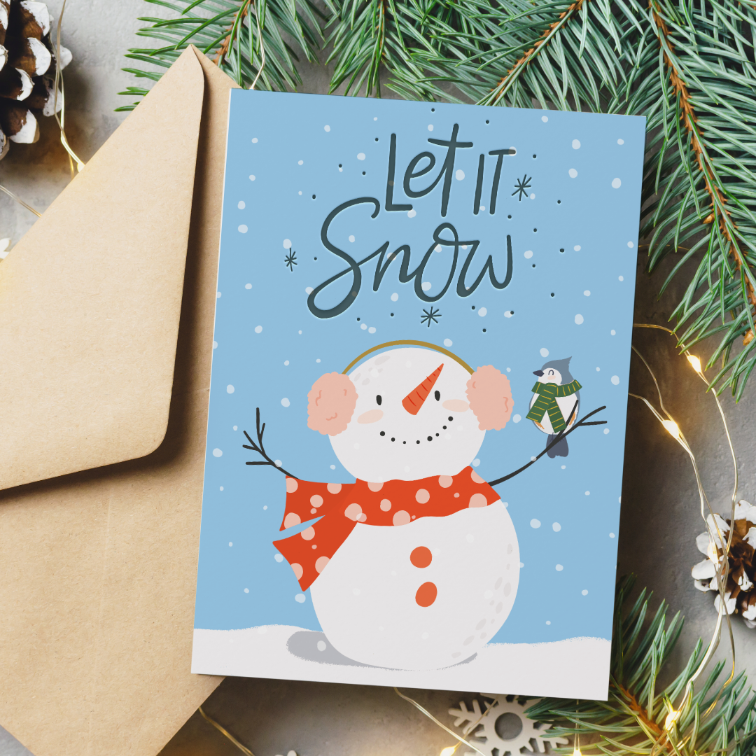 Let it snow Christmas Holiday Greeting Card