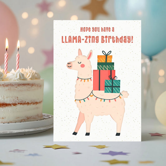 Llama-zing Birthday Greeting Card Printable Digital Download