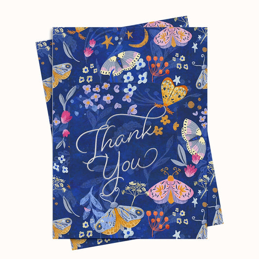 Moonlit Moth Garden Thank You Greeting Printable