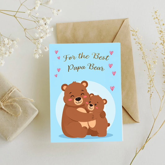 Papa Bear greeting card printable