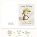 Load image into Gallery viewer, fishing birthday card printable 
