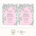 Load image into Gallery viewer, Pink and Green Floral Bridal Shower Invitation
