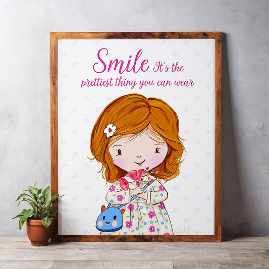 Smile little girl wall art