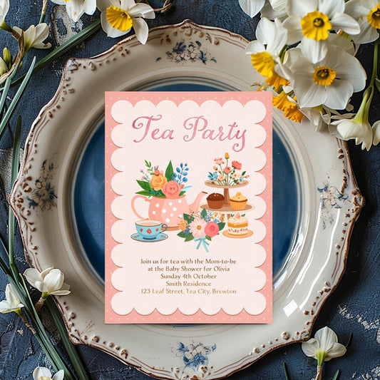 Tea Party Shower Invitation Digital Printable