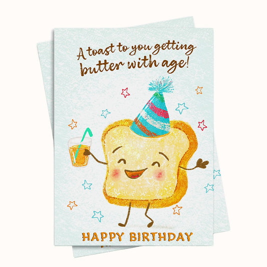 Toast to you Birthday Greeting Card Printable Digital Download