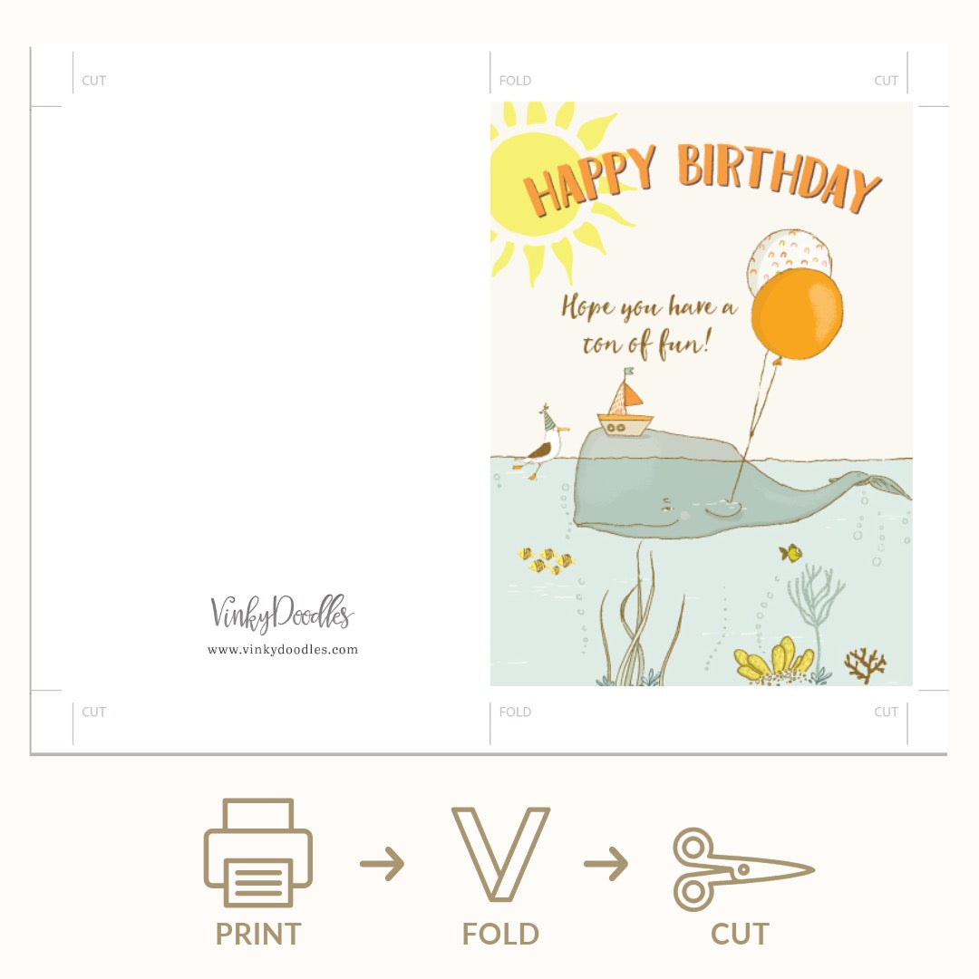 Ton of Fun Nautical Birthday Card Printable